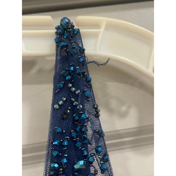 Jolene by Josh Embellished Beaded Swing Cocktail Dress Size 10 Navy Blue - Picture 4 of 5